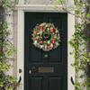 Simulation LED Christmas Wreath Front Door Christmas Wreath With Lights Red Berry Xmas Decoration For Window Wall Decors 40cm