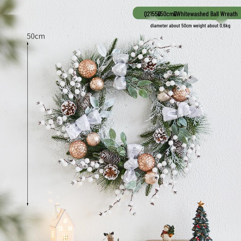 Creative Christmas Door & Window Wreath - Rattan Wall Hanging Ornament for Holiday Decor