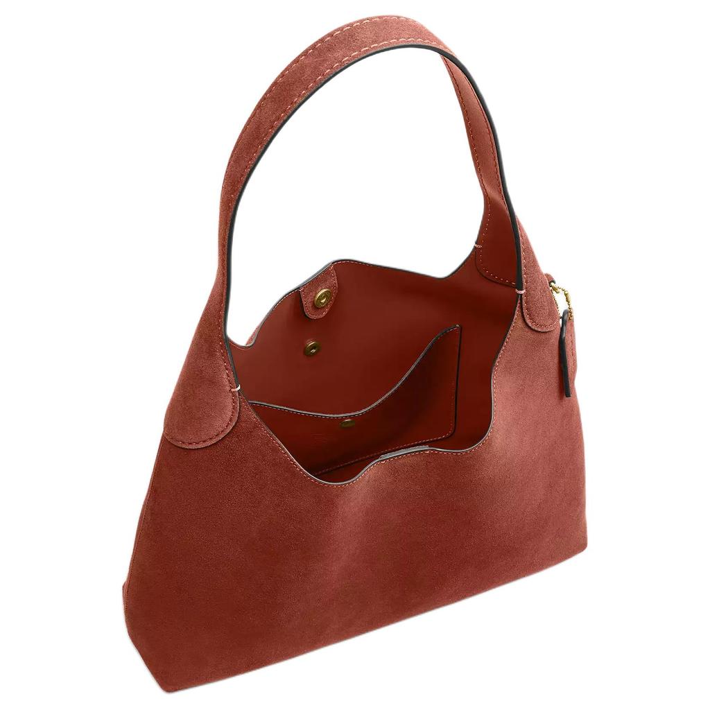 Coach Brooklyn 35 Embossed Design Suede Shoulder Bag Large Women Shoulder Bag Brown CCU01-B4AY
