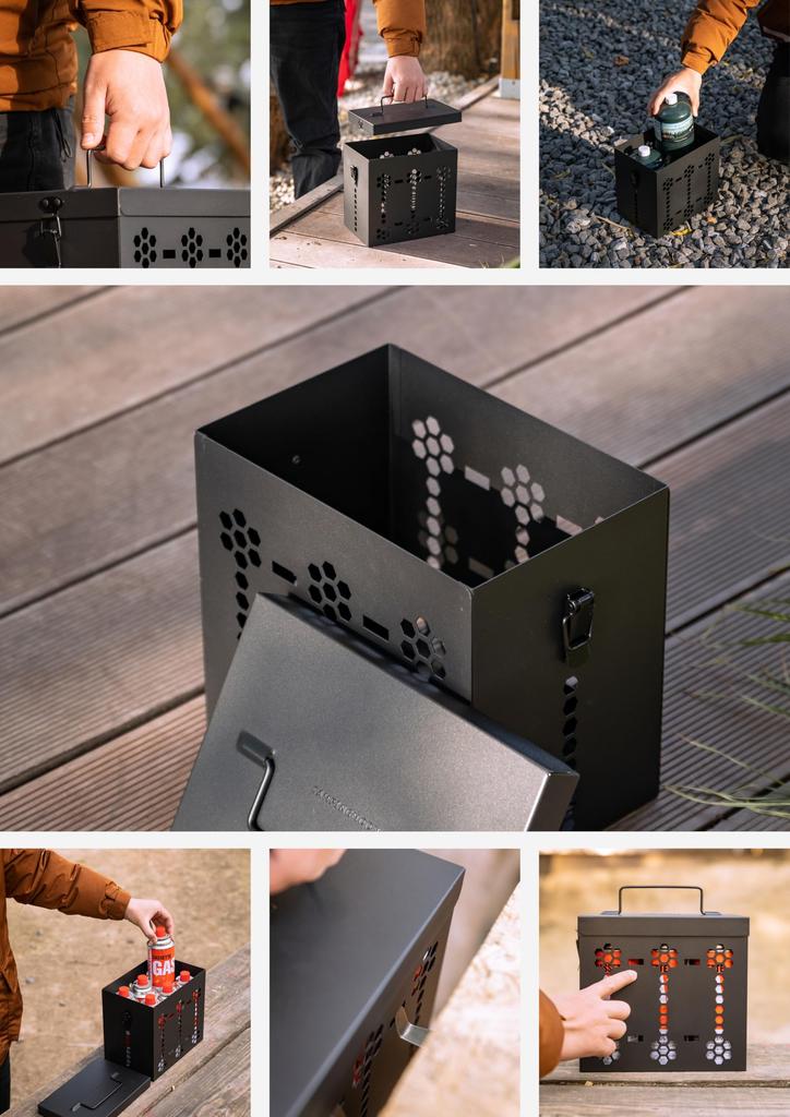 CAMPING MOON CB Can 6-Can Cartridge Box Carry Box Steel BKC63