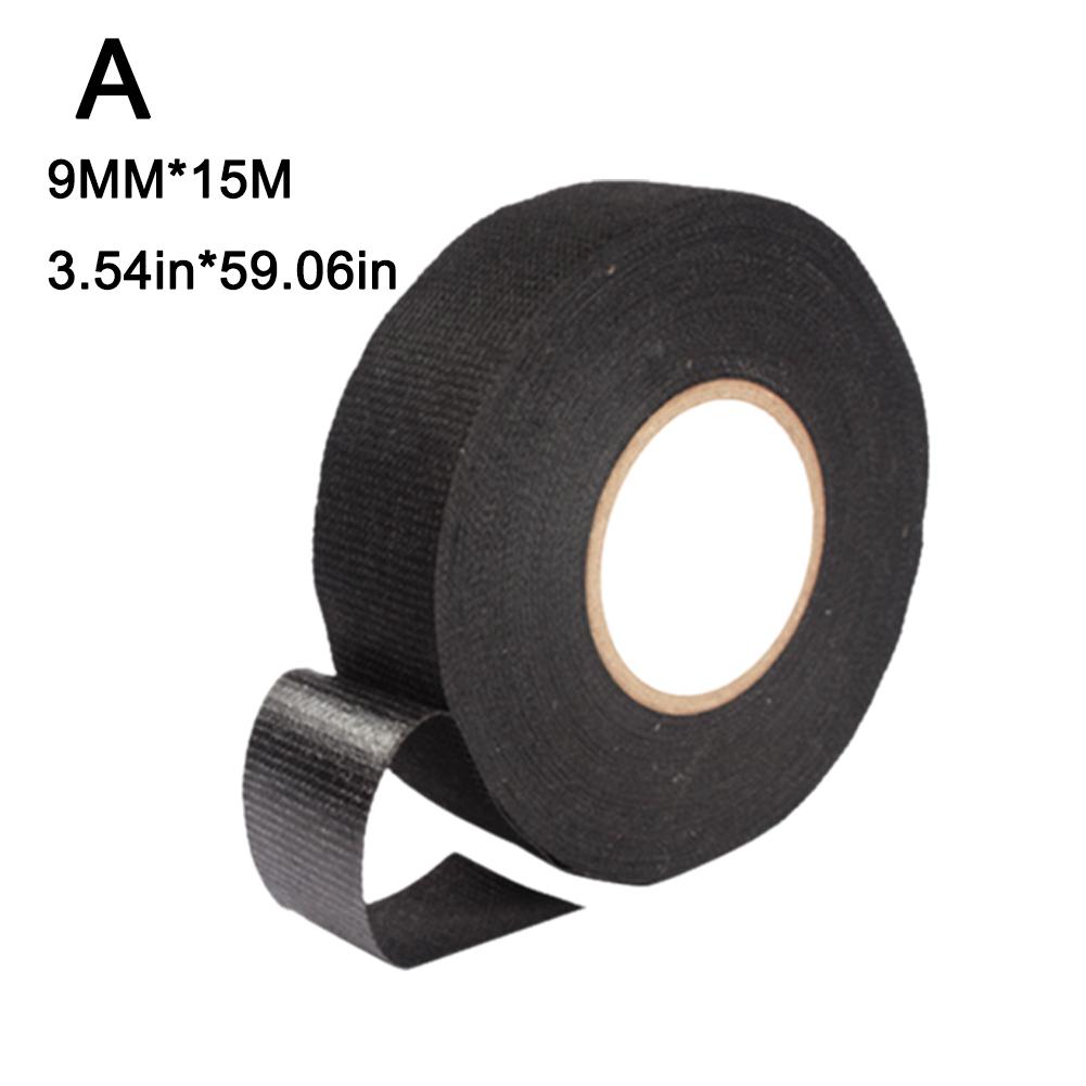 

Черная изоляционная лента, термостойкая изоляционная лента для жгутов, водонепроницаемая ткань, шумостойкость N7A6 9mm*15m-1pcs