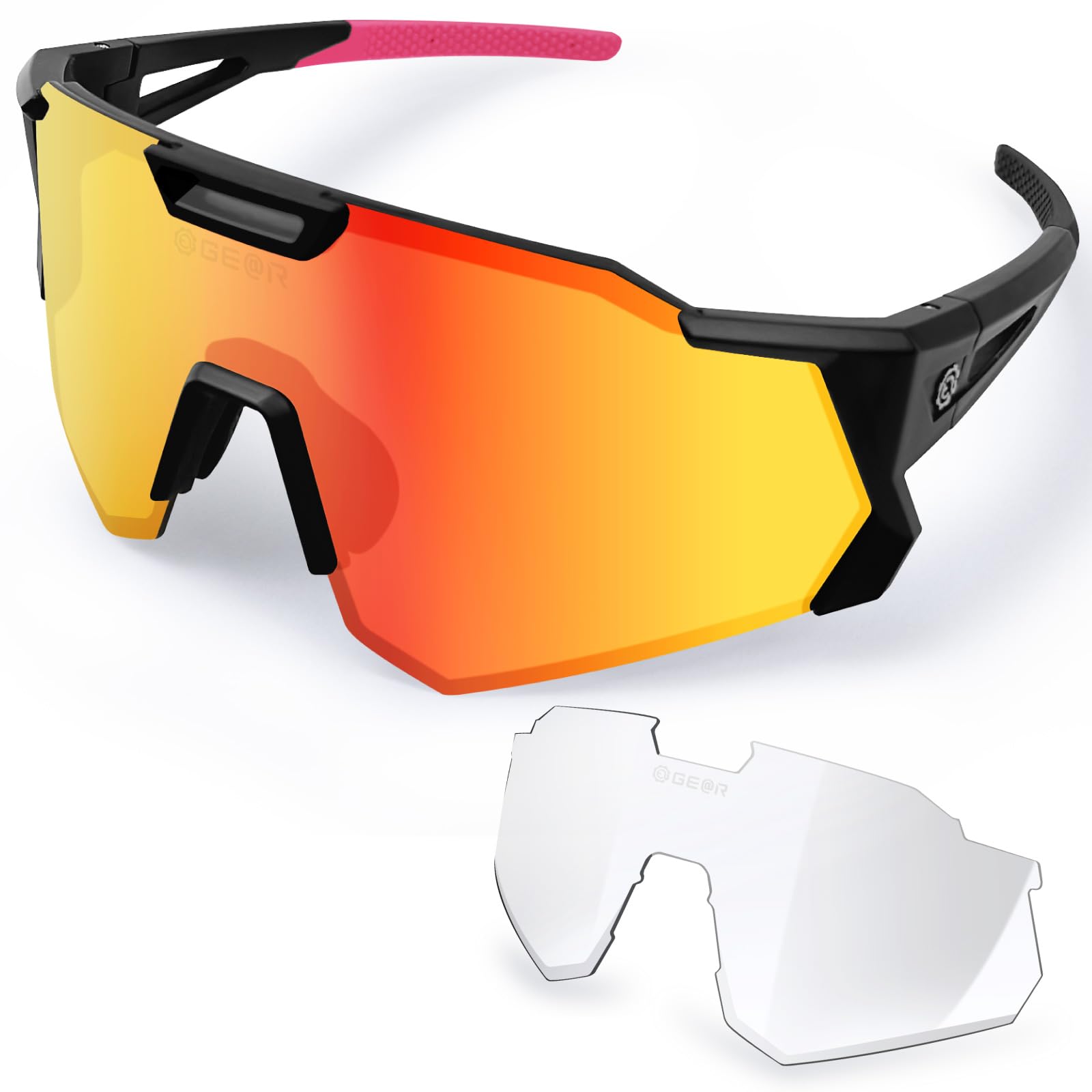 

Geartle Solare Polarized Sunglasses with Amazing Vision and Photochromic Lens UV for Road and Cross Bikes x Comfort, Set, Protection, Bikes, Cycling, чёрный