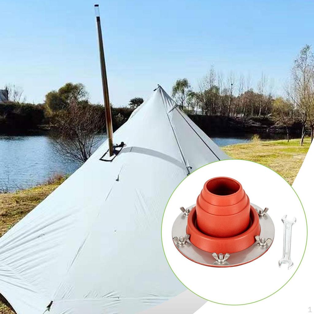 Silicone Tent Jack Anti Scald Protection Firewood Pipe Flashing Chimney Vent for Garage Shed