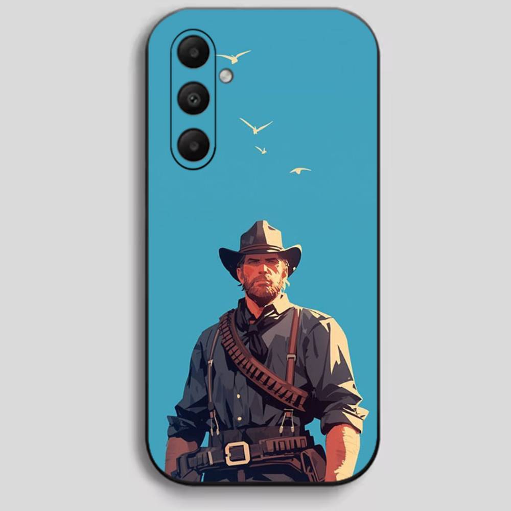 Red D-Dead R-Redemption Black Soft Silicone Phone Case For Samsung (A22-A55)