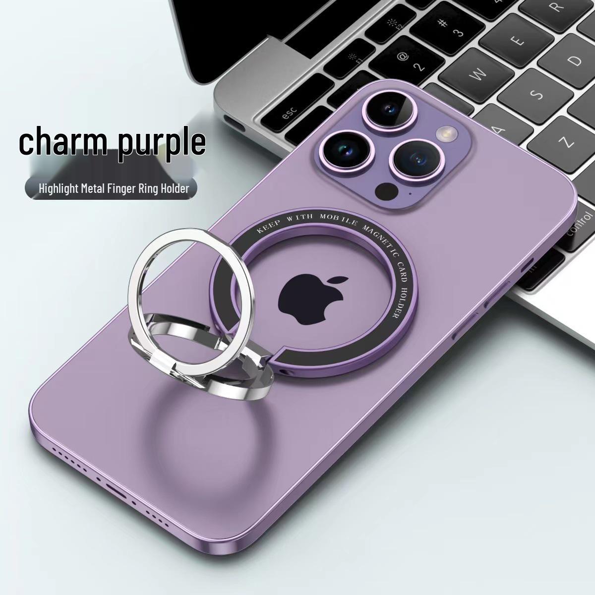 

Magnetic Double Ring Phone Holder: Foldable Zinc Alloy Stand