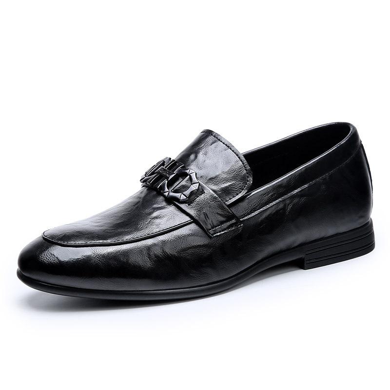High-end small leather shoes men's soft-soled formal wear business 2025 new Korean version black leather shoes men's casual wedding shoes trend