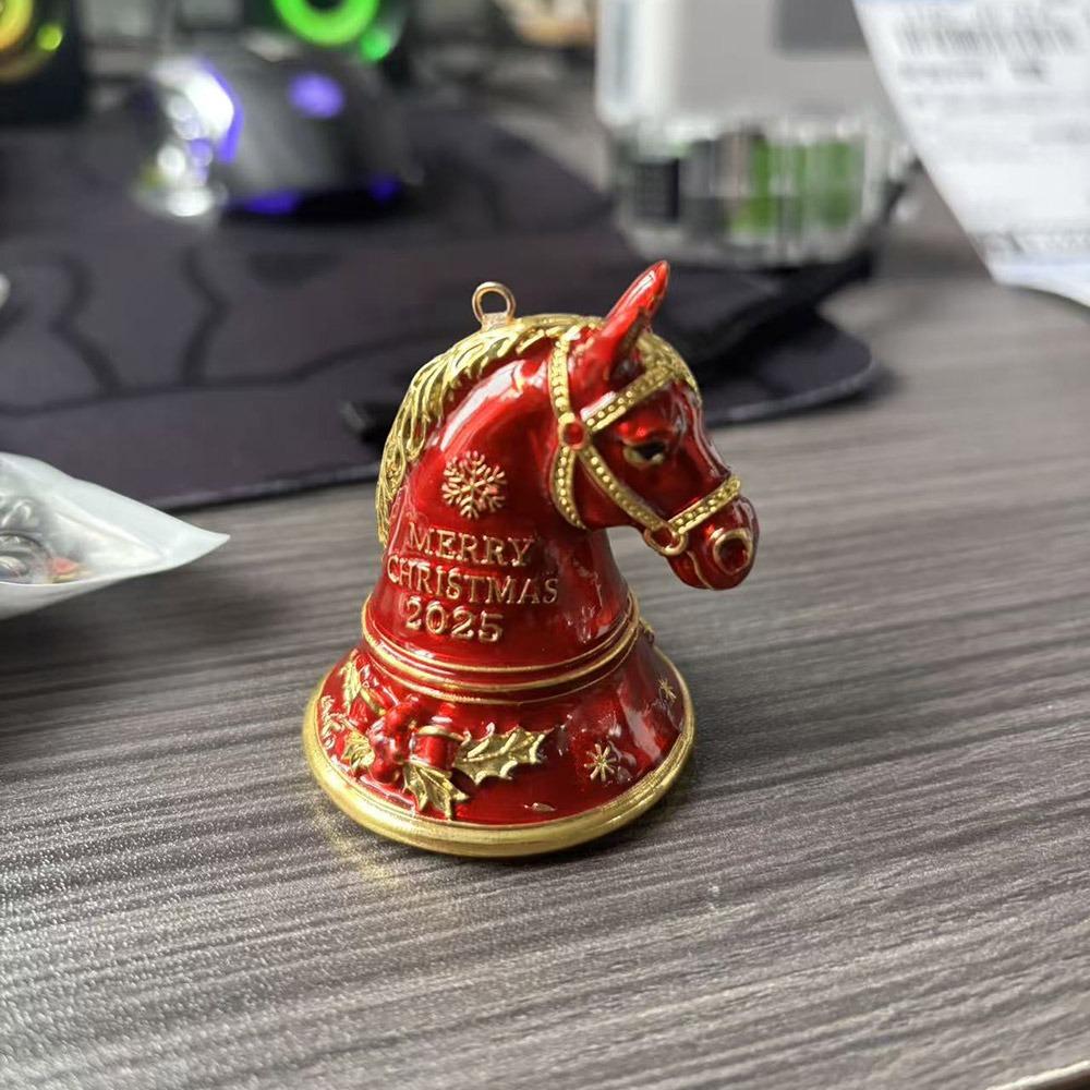

Gifts Handmade Horse Bell Ornament Alloy Red Christmas Hanging Pendant Car Horse Pendant Christmas Decoration червоний