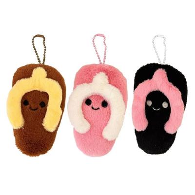 Plush Slipper Doll Keychain Squeaky Sound Charm Key Holder Charm For Purse Decoration Girls Teens Birthday Presents
