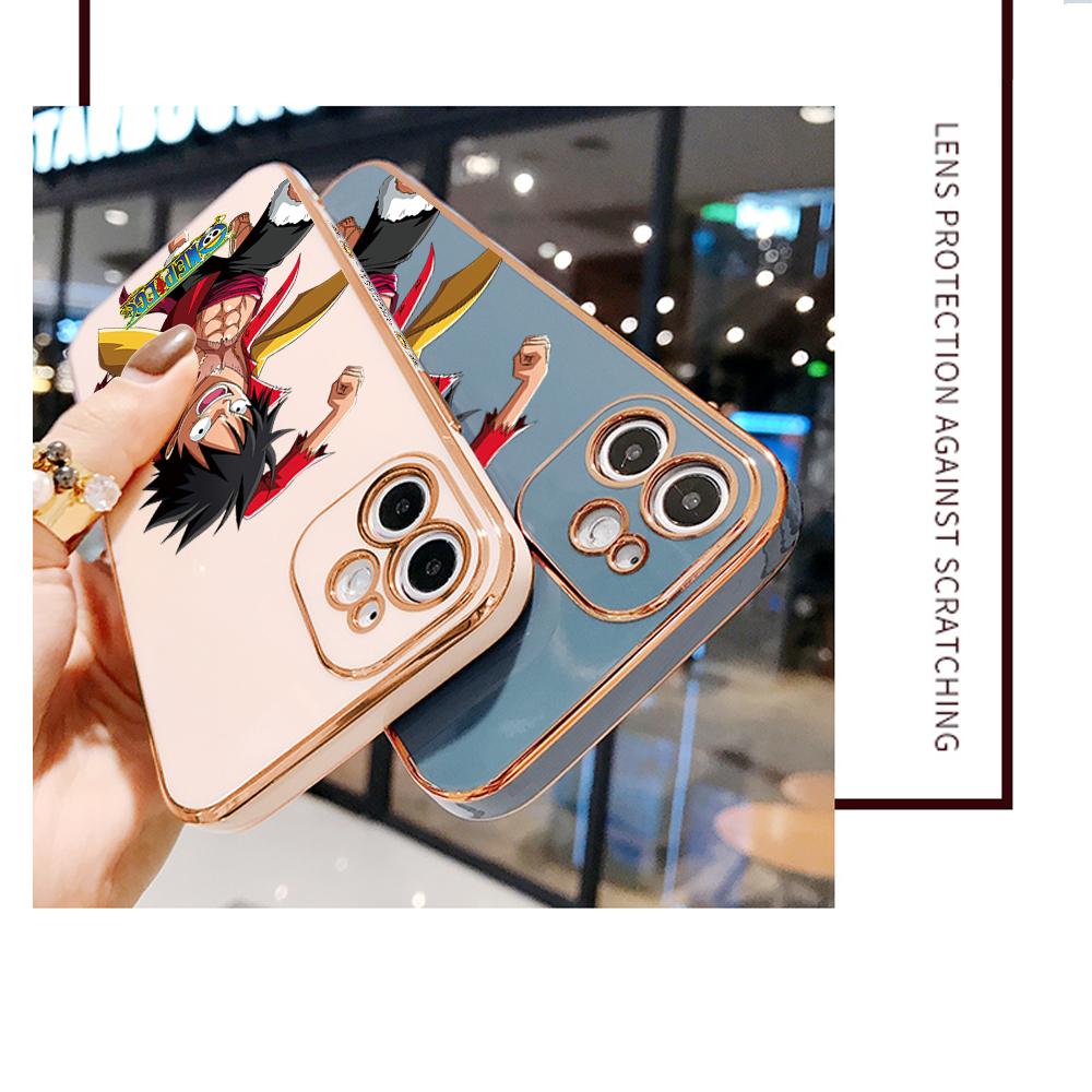 Kolorowe wzory nadruków Kwadratowy wzór krawędzi Obudowa Platerowana obudowa telefonu Luksusowe poszycie Miękkie etui na telefon do Huawei Honor Xiaomi Redmi