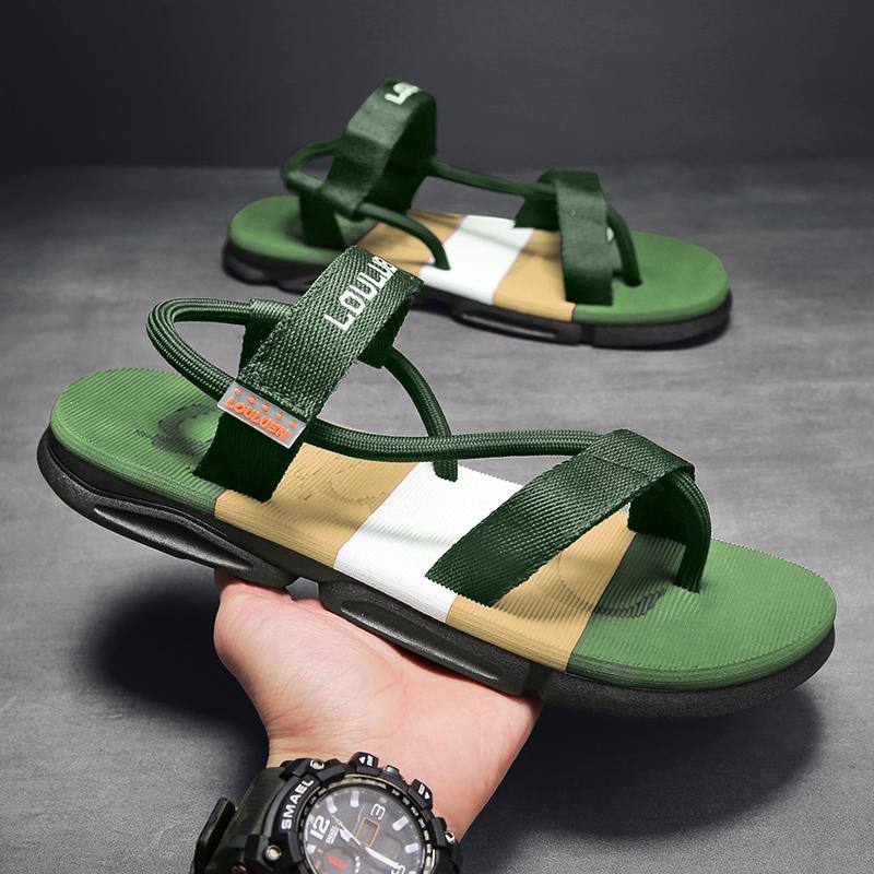 Fashion Flip-Flops Mens Casual Shoes Slippers With Athletic Trend Elastic Toe Ring Sandals Sneakers Shoes Men Thong Rope Beach Plus Size