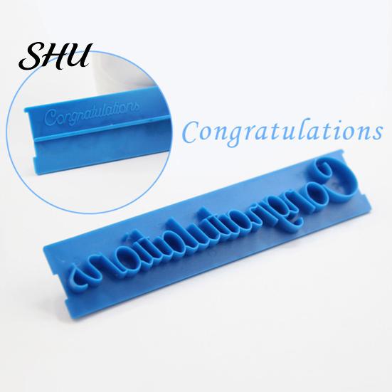 DIY 6Pcs/Set Fondant Mould Soft Non-stick Plastic Happy Best Wishes Birthday Cake Decoration Mold for Home Embosser