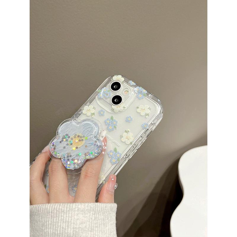 Flowers for IPhone17 Mobile Phone Case 13promax Transparent Airbag 14 Anti-fall 12pro for Apple 15 Female/16