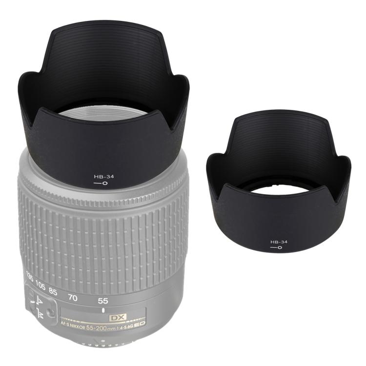 HB-34 Lens Hood Shade for Nikon 55-200mm F/4-5.6 G ED Lens