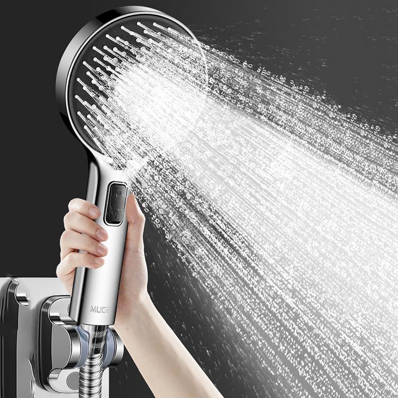 5-Mode Handheld High Pressure Shower Head Rain Shower Bathroom Adjustable Strong Water Flow Anti Block Showerhead