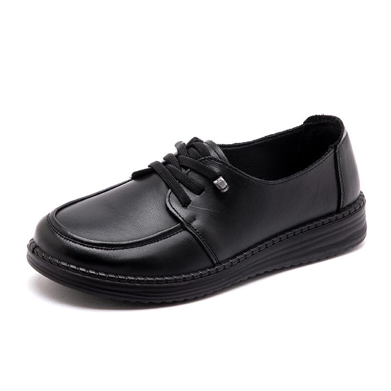 

Women s Loafers New Four-seas Round Head Lace-up Pumps Women s Versatile Lightweight and Comfortable Mother Women s Pumps 35 чёрный