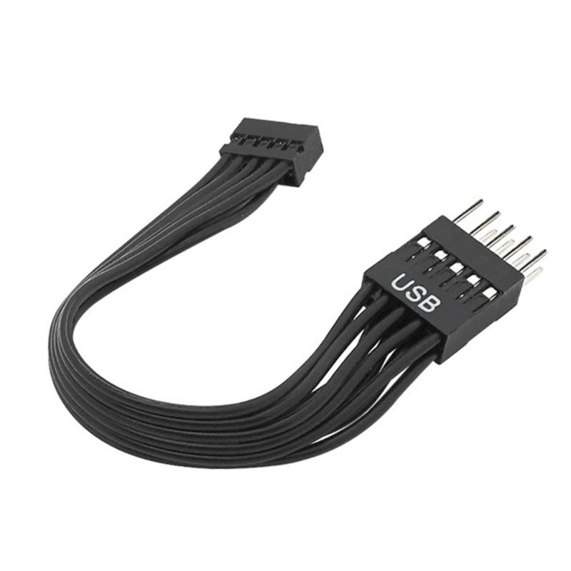 ABS Metal PVC Construction 9Pin To 10Pin USB Adapter Cable For Computer Motherboards Linkage Long Performances