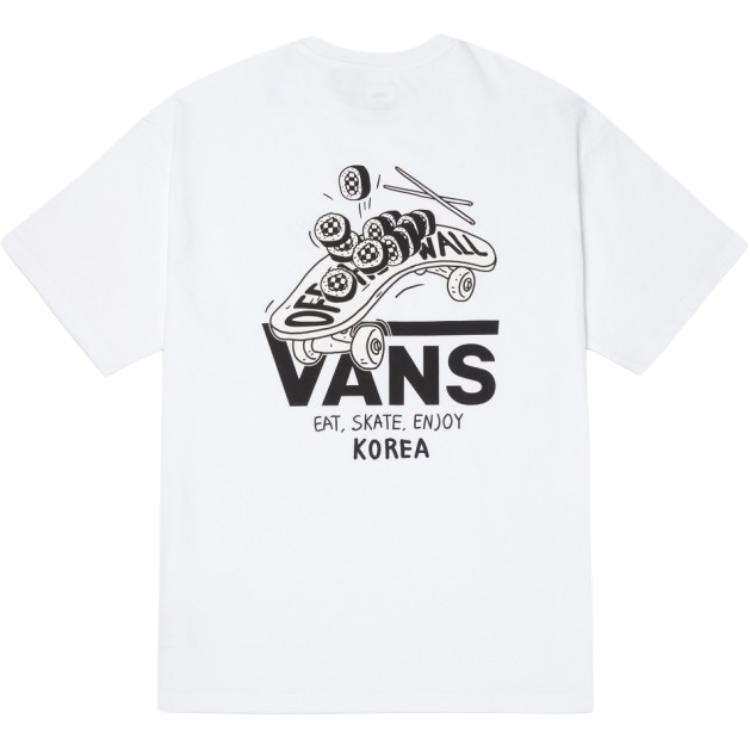 Vans Printed Cotton Crew Neck Short Sleeve T-Shirt Men Tops White VN000NWAWHT1