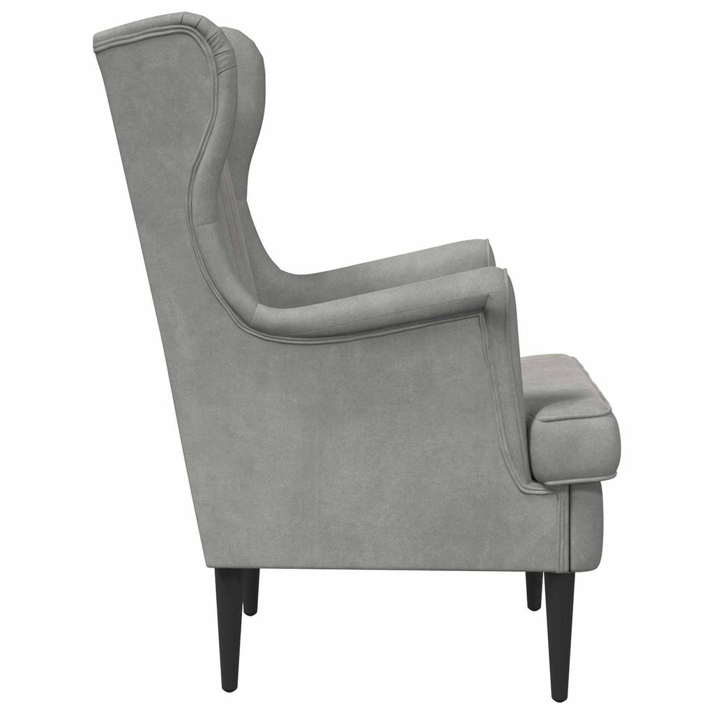Armchair Light Grey Velvet