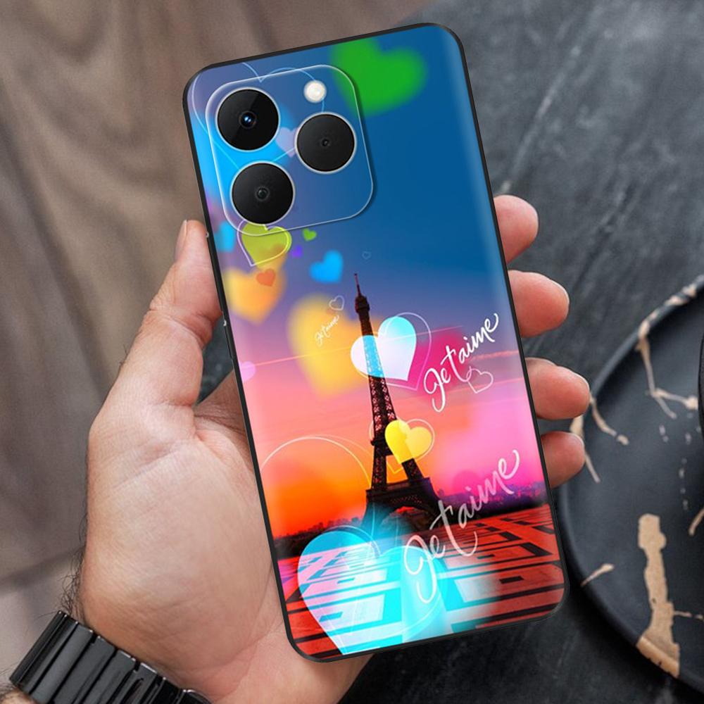 Shockproof Case For Realme 15T 5G Case Luxury Painted Black TPU Silicone Soft Bumper Funda for Realme 15T Phone Cases Back Cover