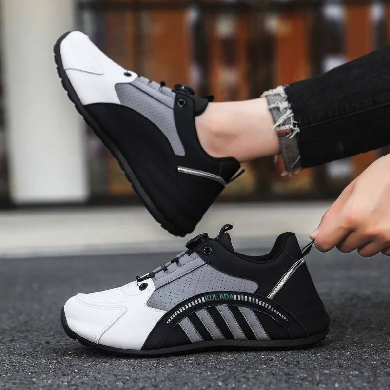 Men's Sports Shoes Trend 2024 New Shoes with Rotating Buttons Lightweight and Comfortable Flat Running Sneakers Shoes Zapatillas