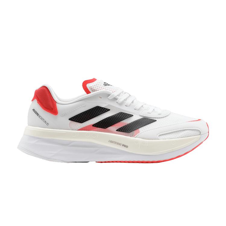adidas Adizero Boston 10 Белый Черный Солнечно-красный 40