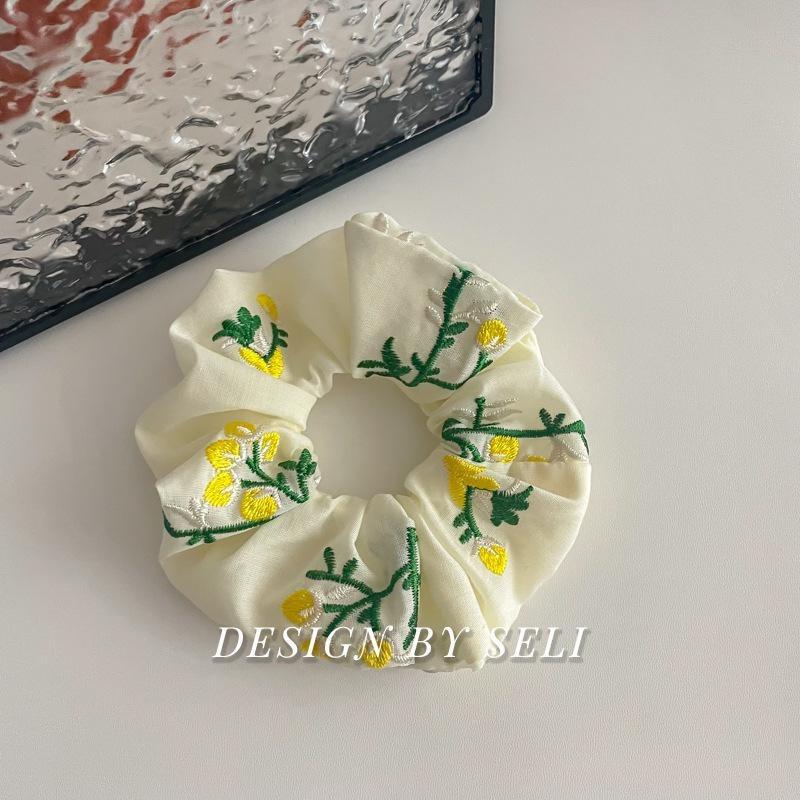 Scrunchie Multi Styles Floral Plaid Soft Fabric Minimalist Versatile Women Hair Tie Hair Accessories
