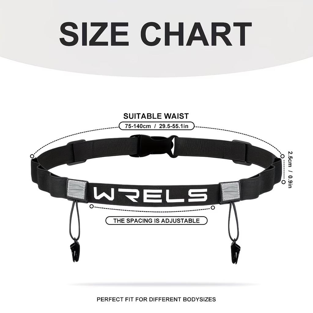 WRELS Unisex Triathlon Marathon Race Number Belt Outdoor Sports Cycling Running Multi-function Race Number Bib Holder Waist Belt