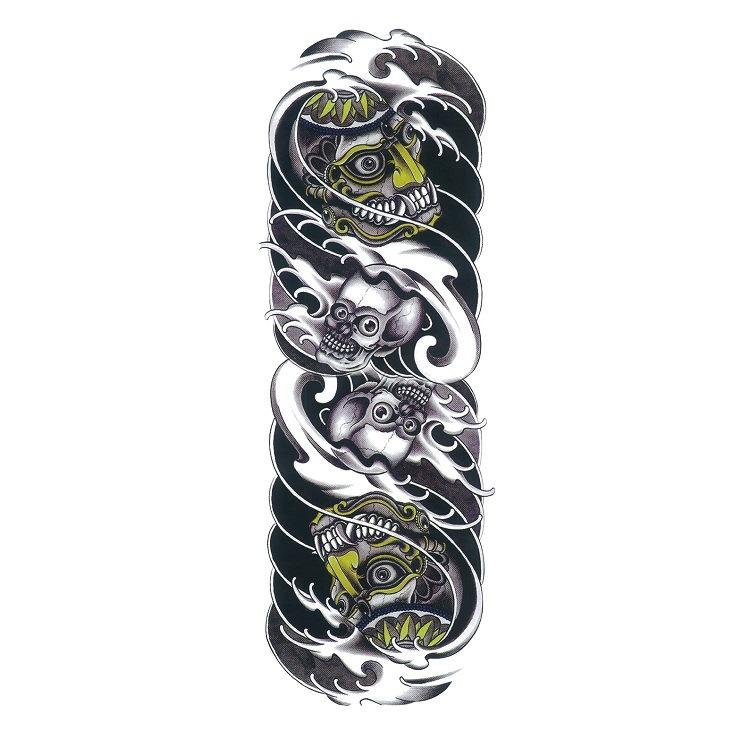 Flower Arm Tattoo Sticker Waterproof Men And Women Sticker Full Arm Waterproof Tattoo Sticker Ukiyo-E Painting Geisha Simulation Big Picture Sticker