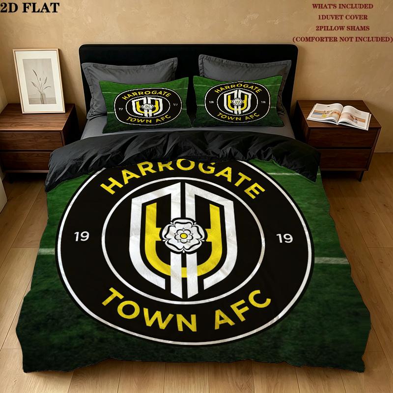 Harrogate Town Afctowel Bedding Quilt Set Quilt Cover Pillowcase Home Decoration Birthday Gift (1 * duvet cover + 2 * pillowcase, without core)