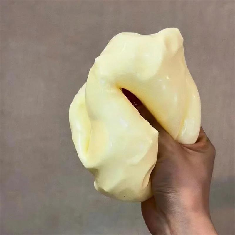 Jumbo Cheese Cube Stress Ball Big Cheese Shapeable Squeeze Ball Non-Bounce Fidget Toy Sensory Anti-Stress Festival Gift