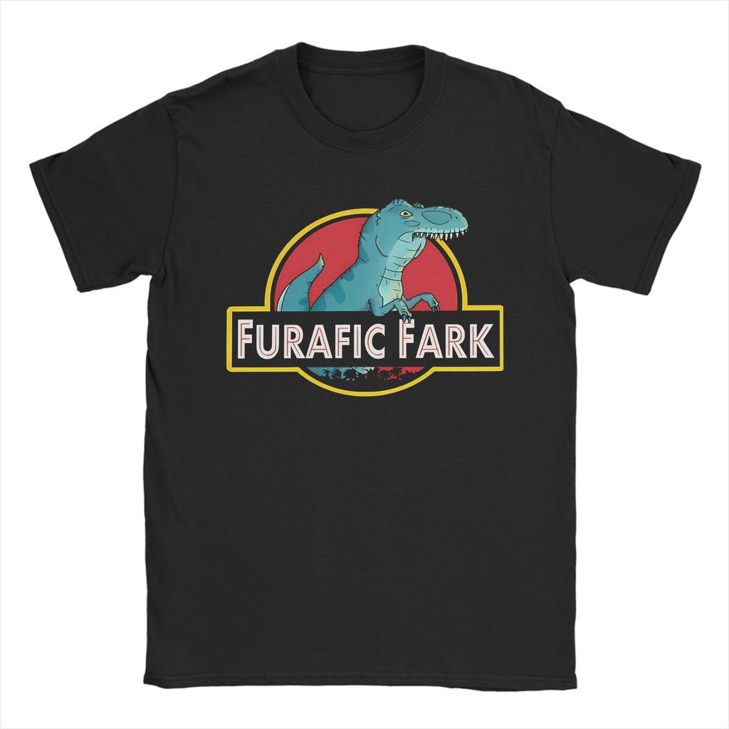 Furafic Fark 2 Jurassic Dinosaur  T-Shirt Men's 100%Cotton Clothes Vintage Dinosaurs Meme Crewneck Short Sleeve