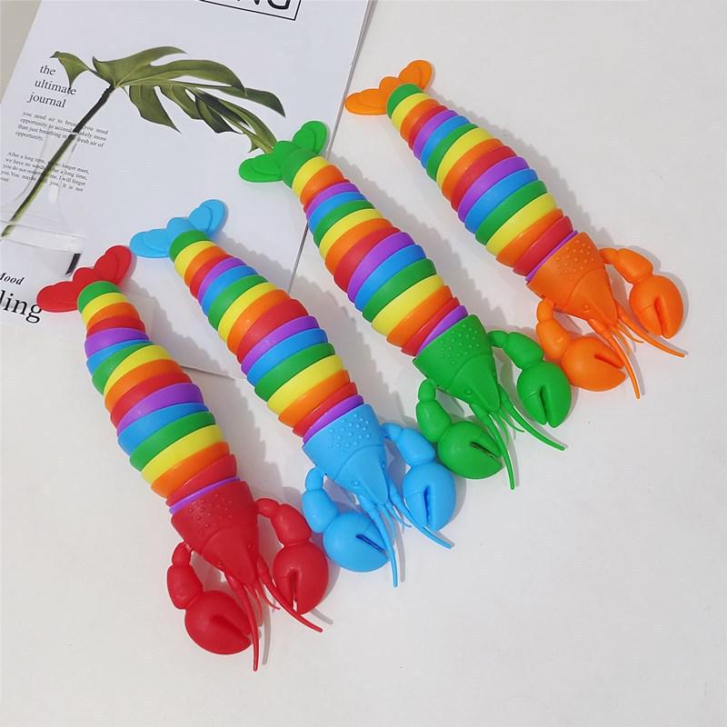 

Радужный Лобстер Гусеница Светящаяся Игрушка-антистресс для Детей OPP Bag