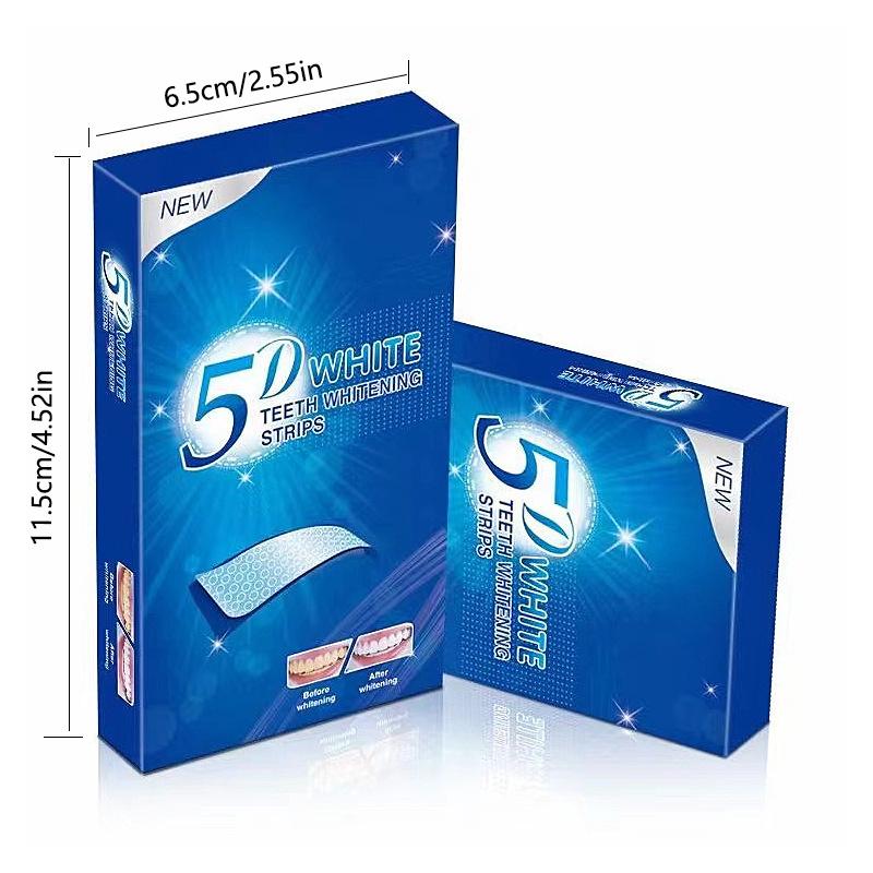 7 Pairs/Box 5D Teeth Whitening Stickers Dazzling White Dental Stickers Dental Film Dental Cleaning Patches