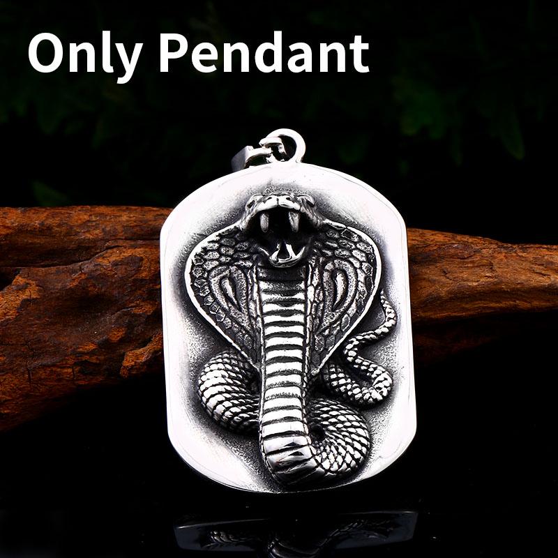

Beier 316L stainless steel Classic Animal Cobra Pendant Necklace Punk Snake King High Quality Jewelry LLLBP8-550P