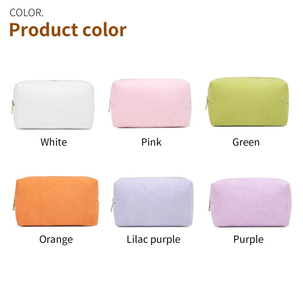 Corduroy Octagonal Winter Cosmetic Travel Bag - Large Capacity Toiletry Storage