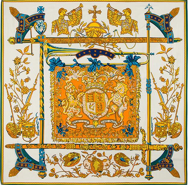 130cm*130cm Royal Chant Silk Totem Square Scarf Women's Scarves Bandana Echarpe Hiver Femme Ponchos And Capes Foulard