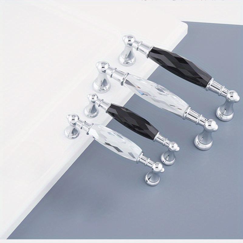Zinc Alloy Drawer Silvery Long Crystal Handle Dresser Wardrobe Handles for Cabinet Kitchen Pull Cupboard Knob