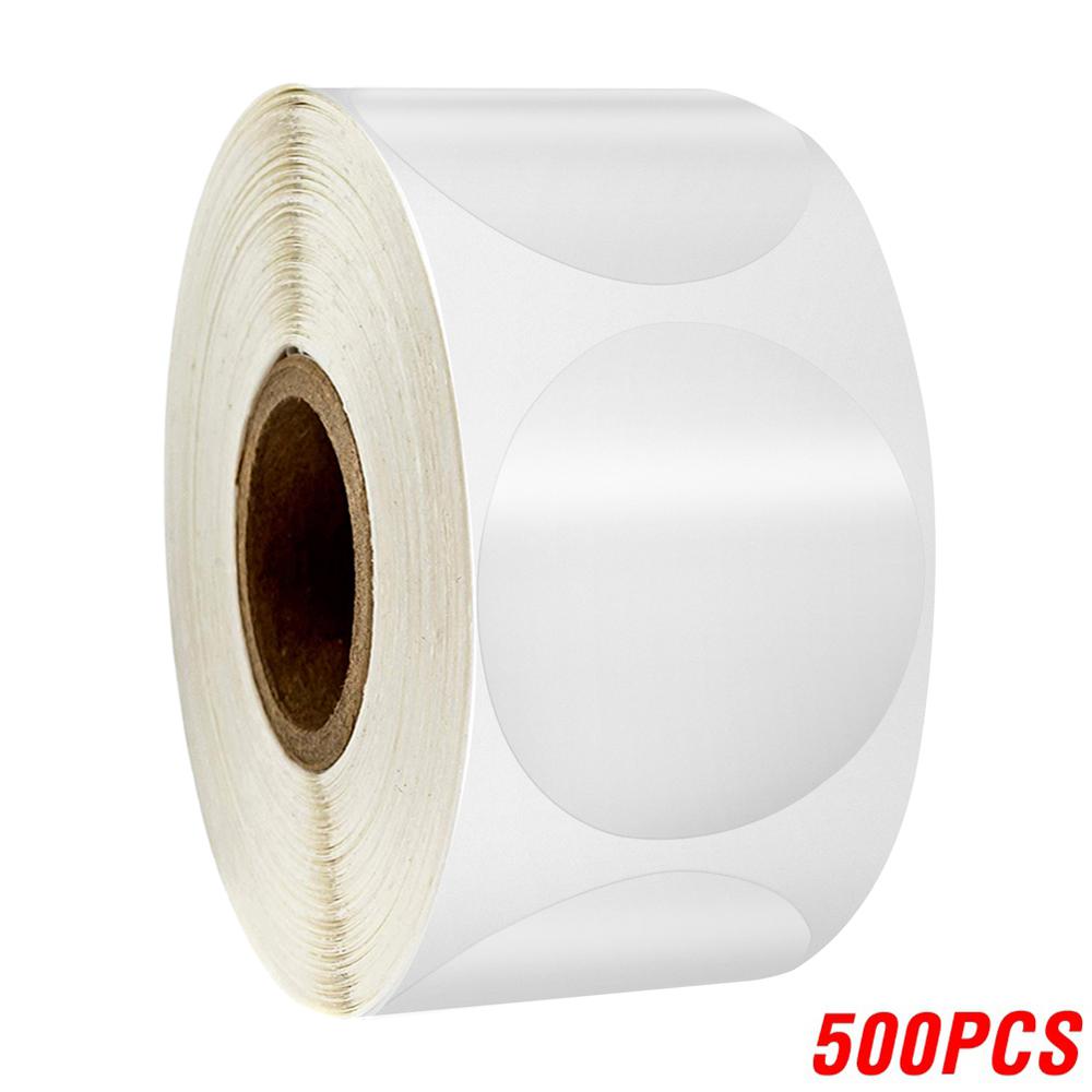 

500pcs Transparent Labels 1 Inch Business Package Seal Labels Sticker PVC Adhesive Stationery Supply