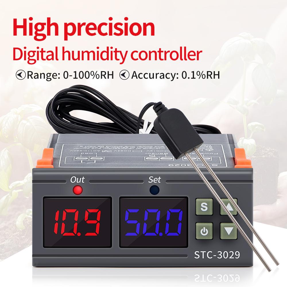 Soil Humidity Monitor Meter Hygrometer AC110V-220V Soil Humidity Controller Digital Display Soil Thermoregulator For Greenhouse