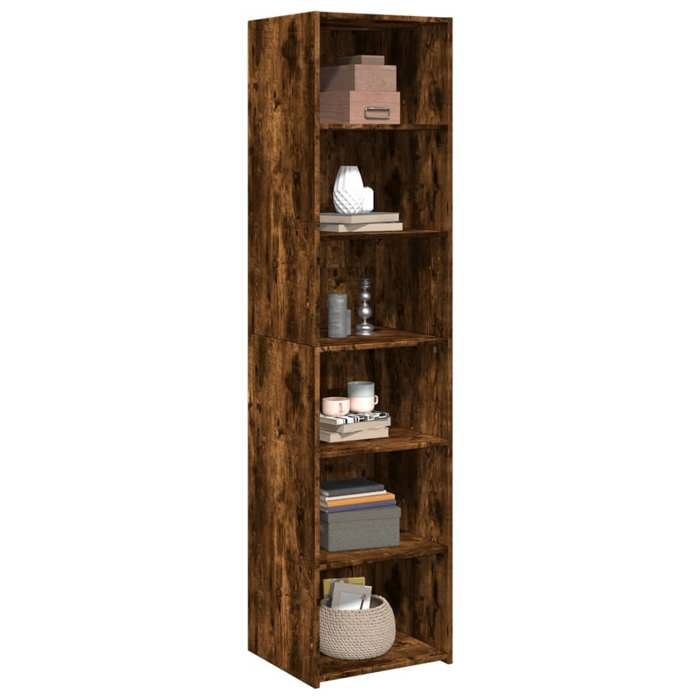 VidaXL Buffet haut chêne fumé 45x41x185 cm bois d'ingénierie, buffet, armoire de rangement, armoire haute, armoire, armoire 3281677