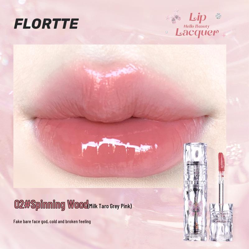 FLORTTE Girls' Dormitory Watery Light Lip Lacquer - So Beautifully Amelia: Transfer-resistant Mirror Gloss