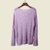 Off-Neck Hot Drilling Ice Silk Long Sleeve Knitwear Summer Coat Loose Version Cut Out Sun Protective Blouse