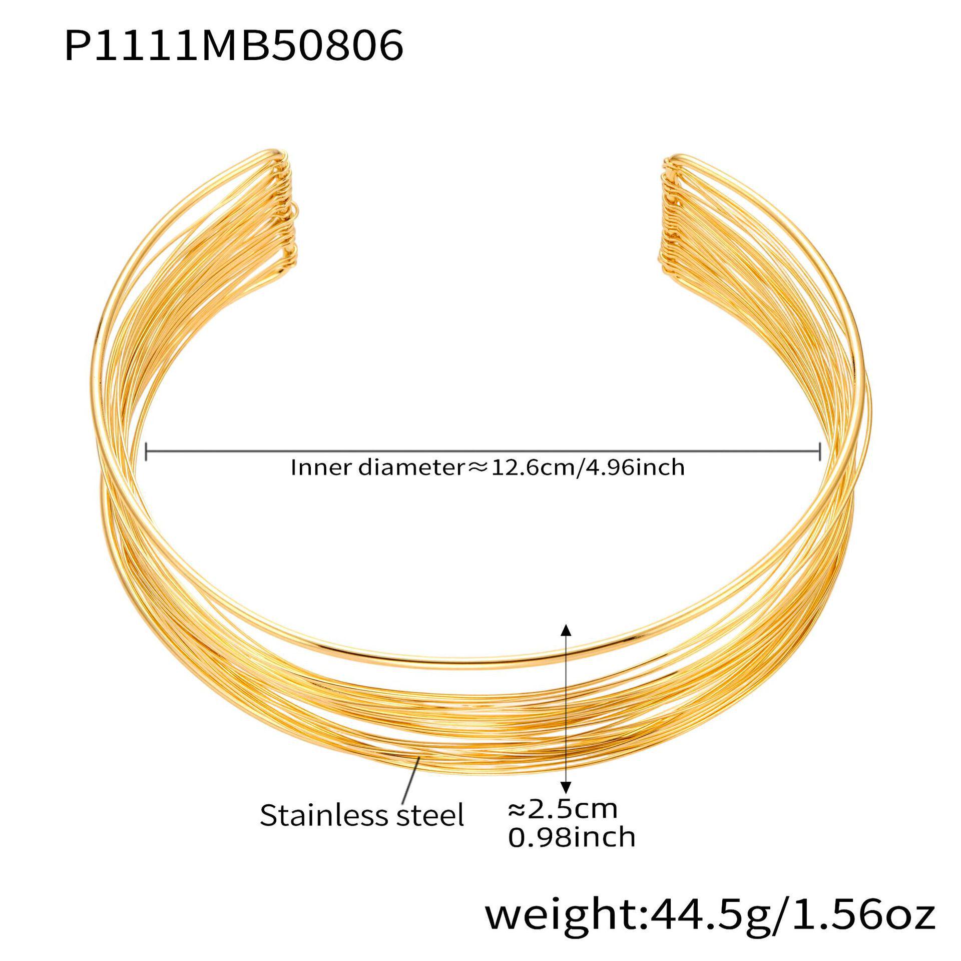 

Oumaijia Чокер из нержавеющей стали, обмотанный проволокой, и браслет-манжета - Европейско-американский панк-стиль