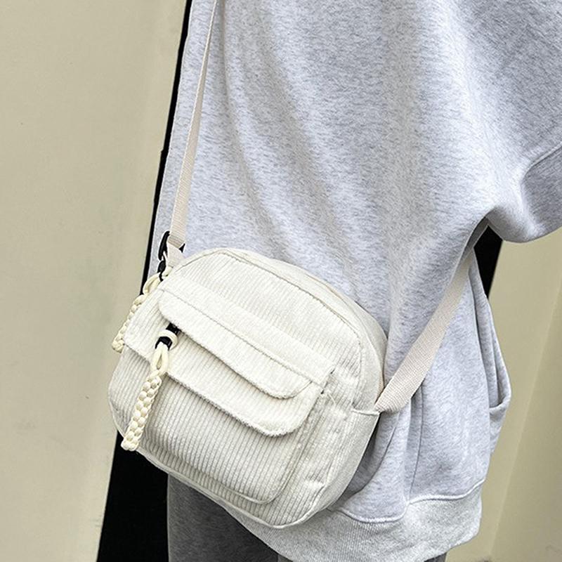 Einfache Vielseitige Cord-Umhängetasche Unisex Modisch Lässig Kleine Quadratische Tasche Personalisierte Pendler-Umhängetasche Geschenke