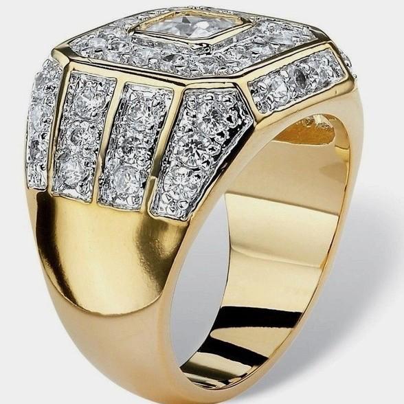 Cross-Border European & American Men's Zircon Diamond Hip-hop Luxury Ring