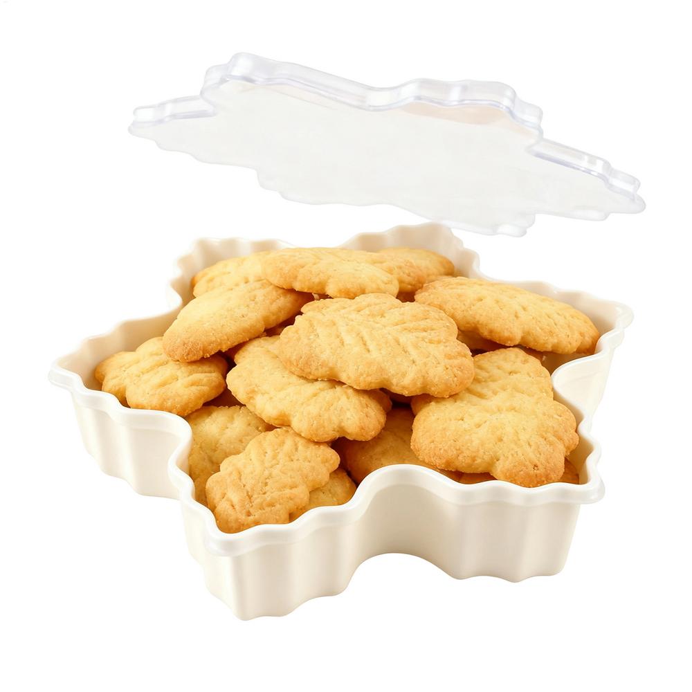 Christmas Snack Tray Food Organizer Serving Tray Holiday Snack Box Container For Treats Nuts Fruit Popcorn Dip Dessert Party