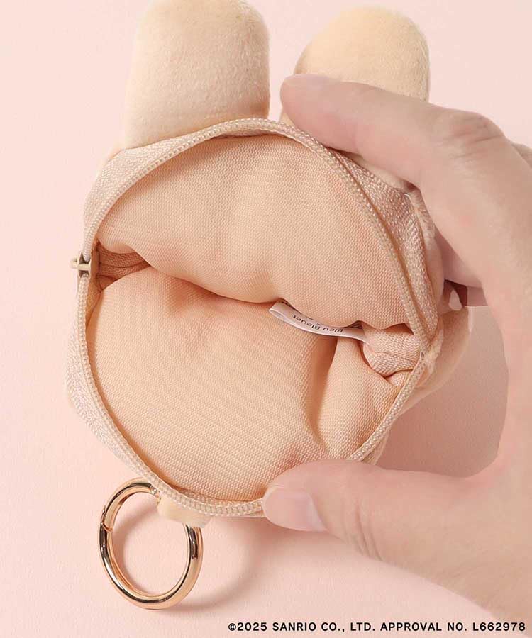 Bleu Bleuet x Sanrio Characters Mochimochi Pouch with Carabiner, Earphone Pouch, Accessory Case (Hello Kitty)