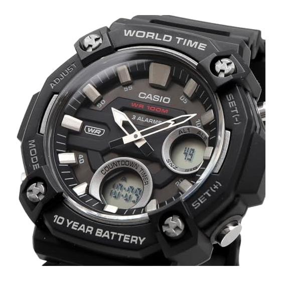 [Casio] CASIO World Time Telememo Ana-Digi Quartz Watch AEQ-120W-1AV Men's Black Overseas Model [Parallel Import]