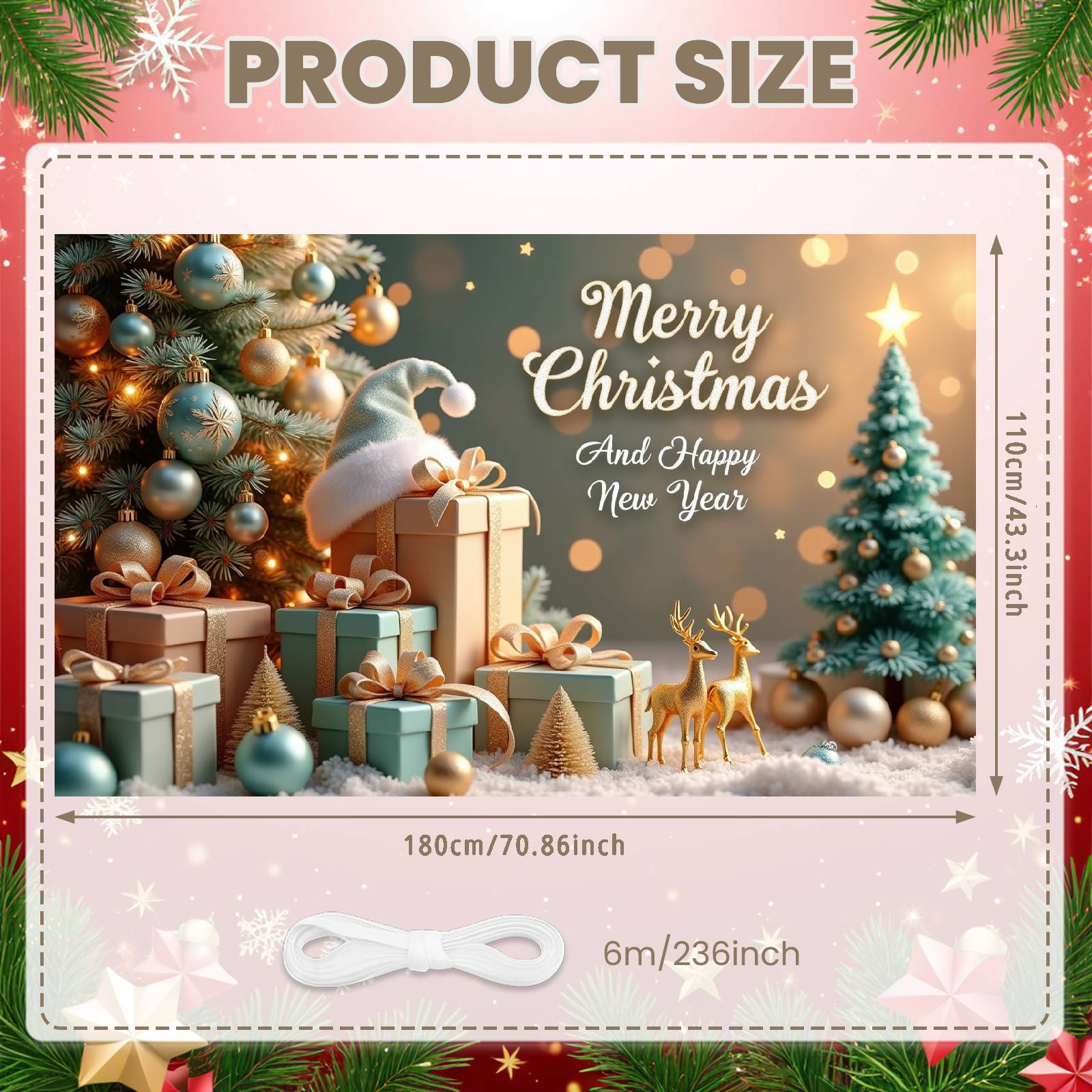 

Christmas Party Banner Gold Silver Decor Holiday Banner Holiday Decor Banner Gift Design For Outdoor Decor Home Decoration