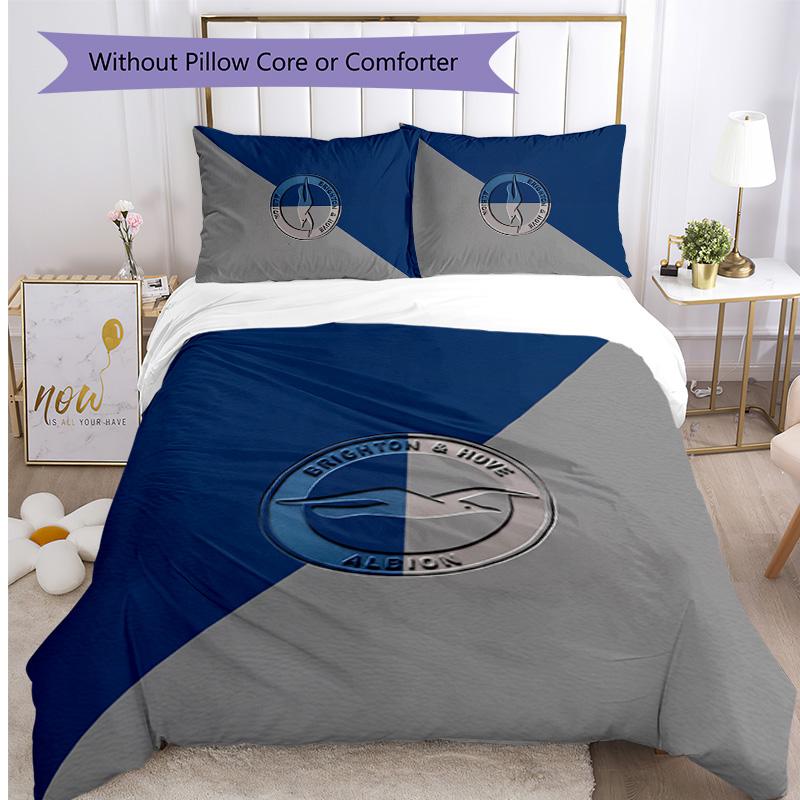 Set Lenzuola Stampato Brighton & Hove Albion Football 3 Pezzi, Set Copripiumino Confortevole e Delicato sulla Pelle per Camera da Letto